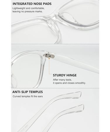 Shop LANOMI Rectangle Reading Glasses - Women's & Men's Blue Light Blocking Eyeglasses with Transparent Frames - Buy Online on GoSupps.com
