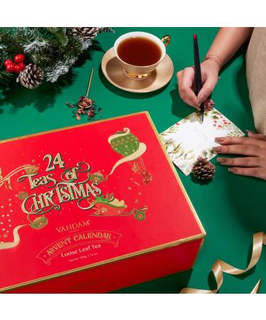 VAHDAM Tea Advent Calendar 2022 - 24 Tea Varieties in Holiday Gift Box | 100% Natural Ingredients | Christmas Tea Gift Set for Women & Men - Buy Online on GoSupps.com