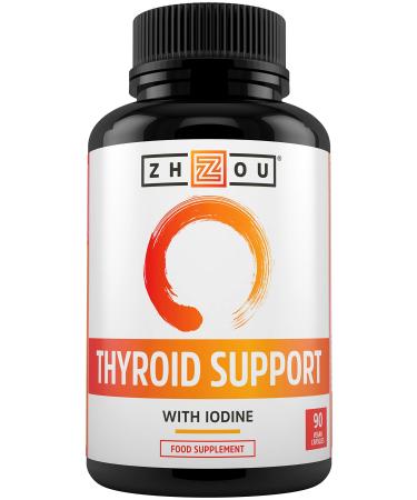 Thyroid Support - Advanced Complex with Iodine Magnesium Vitamin B12 L-Tyrosine Ashwagandha Schizandra & Cayenne - Contributes to The Reduction of Tiredness & Fatigue - 90 Vegan Capsules