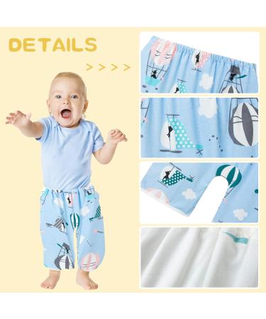Baby Toilet Training Pants Kids 2 in 1 Waterproof Reusable Cotton Nappy Diaper Skirt - Cute Cartoon Skort Pants with Hot Air Balloon Design - Buy Online on GoSupps.com
