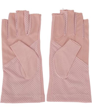 UV Shield Glove Breathable Fingerless Fiber Cotton Nail Lamp Gloves Anti UV Fingerless Gloves Protect Manicure Gloves Manicure Nail Art Dryer Tools(Light pink grey) - Buy Online on GoSupps.com