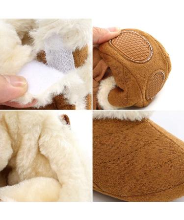 RVROVIC Baby Boys Girls Plush Winter Snow Boots - Bowknot Anti-Slip Fleece Infant Boots (Brown, 6-12 Months) - Buy Online on GoSupps.com