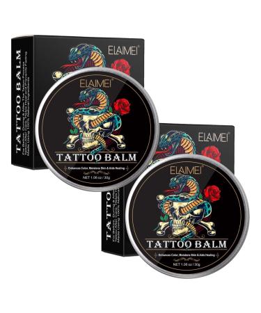 P-Beauty 2 Pack Aloe Vera Tattoo Aftercare Balm 30g - Fresh Tattoo Cream - Aftercare & Aftershave - Tattoo Aftercare Balm Moisturizes & Nourishes Skin - Tattoo Protection Cream