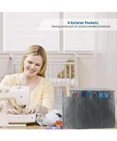 Boczif Sewing Machine Cover  Protective Cover with Essentials Storage Pockets and Side Handle  Sewing Machine Cover Dust Cover Compatible with Most Standard Singer Brother Machines and Accessories - Buy Online on GoSupps.com