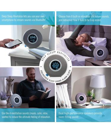 HoMedics Deep Sleep Revitalize Alarm Clock with 9 Programs - 4 White Noises, 10 Nature and Meditation Sounds - Volume Control and Auto-Off Timer - Buy Online on GoSupps.com