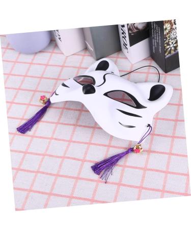 Imikeya Japanese Fox Cat Costume - Half Face Masquerade Clown Outfit for Women with White Fuchs Mask & Hand Costume - Buy Online on GoSupps.com