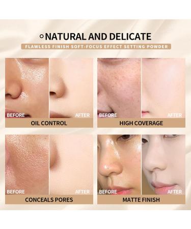 Setting Powder - Matte Pressed Setting Powder | Matte Pressed Powder High Definition Clarifying Finishing Powder Long Lasting Translucent Oil Control Face Pressed Powder Buogint #02 - Buy Online on GoSupps.com