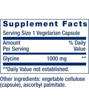Life Extension Glycine 1000 mg - 100 Vegetarian Capsules for Enhanced Wellness - Buy Online on GoSupps.com