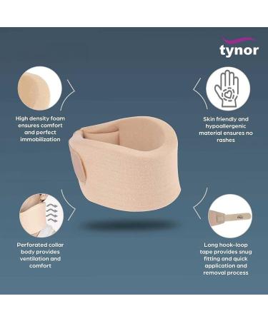 Tynor Cervical Soft Collar with Firm Density - Neck Hump Corrector Immobilizer Made from High Density Lightweight Breathable Foam - L (160g) - Buy Online on GoSupps.com