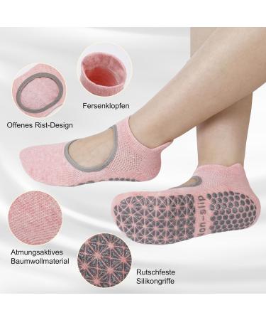 Utensilsto 3 Pair Yoga Socks for Women - Anti-Slip Pilates Barre Ballet & Fitness Slipproof Barefoot Socks - Buy Online on GoSupps.com
