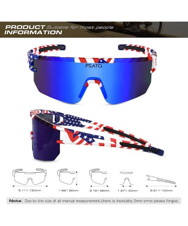 PSATCL Polarized Sunglasses | UV400 Outdoor Sports Sunglasses for Men and Women | Dark Blue Lens - Buy Online on GoSupps.com