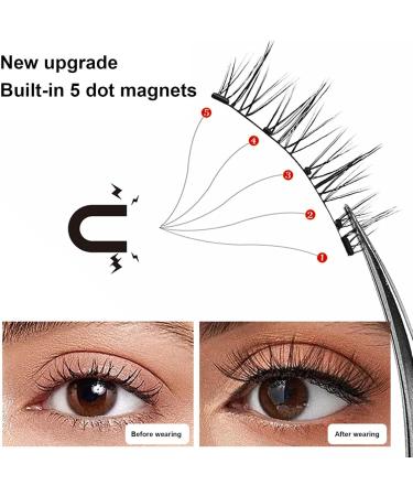 Wpsagek Magnetic Lashes With Applicator Glue- Magnetic Eyelashes Kit 3 Pairs Reusable Magnetic Eyelashes With Applicator Easy To Wear And - Buy Online on GoSupps.com