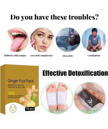 Detox Foot Pads with Ginger | Natural Toxin Removal & Deep Cleansing | Improve Sleep & Reduce Stress (10pcs) - Buy Online on GoSupps.com