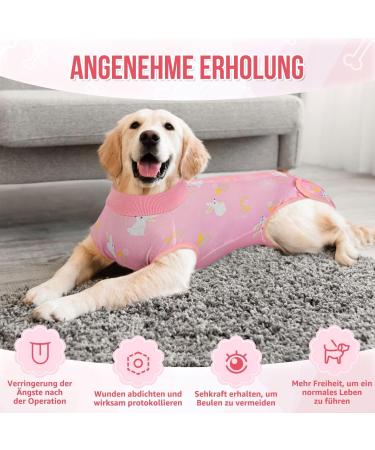 Slowton Dog Recovery Suit - Soft Breathable Anti-Lick Zippered E-Neck Band for Male Dogs After Surgery - Leak Protection & Comfort in Pink - Buy Online on GoSupps.com