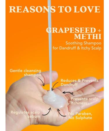 Soothing Grapeseed & Methi Shampoo for Dandruff Relief | 300ml - International Shipping - Buy Online on GoSupps.com