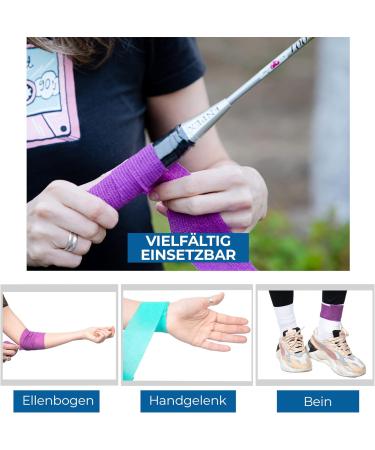 Zusan Vet Wrap 5cm 4.5m Pack of 12 Cohesive Bandages for Pets | Self-Adhesive Tape for Human Wrist and Ankle Sprain Assorted Colors - Buy Online on GoSupps.com