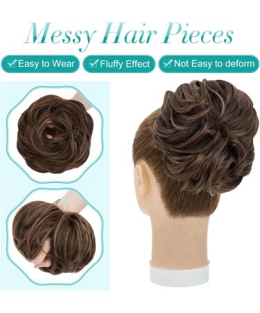 S-Noilite Thick Messy Bun Scrunchie Hair Piece - Dark Brown/Light Auburn Mix - Buy Online on GoSupps.com