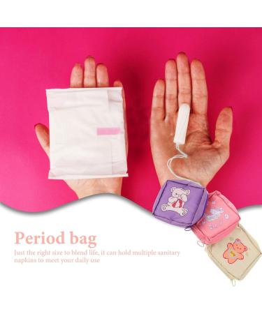 3Pcs Travel Toiletry Bag Set for Women & Girls | Portable Feminine Hygiene Storage Pouch | Ideal for Sanitary Napkins, Tampons & Makeup - Buy Online on GoSupps.com