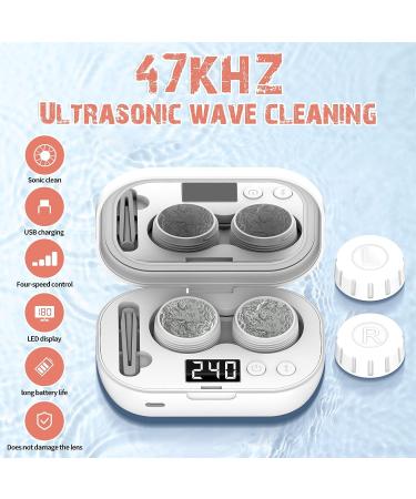 Portable Ultrasonic Contact Lens Cleaner Machine for Soft, Colored, RGP, and OK Lenses - USB Charger - Travel & Home Use - White - Buy Online on GoSupps.com