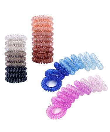 36pcs Spiral Hair Bands Telephone Cord Hair Bands Hair Spirals Ponytail Holders Hair Bands for Women