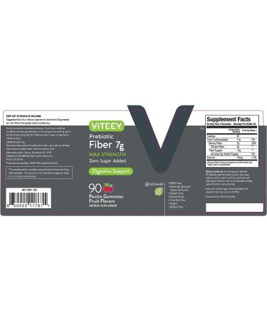 Extra Strength Prebiotic Fiber Gummies - Zero Sugar Digestive Support for Adults & Teens - Vegan Chewable Supplement - Buy Online on GoSupps.com
