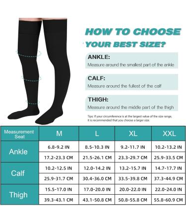 Evolyline Medical Compression Stockings for Women & Men - 20-30 mmHg Class II Thigh-High Support Socks for Air Travel - Buy Online on GoSupps.com