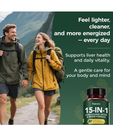 HojaSana Liver Support & Milk Thistle Liver Detox Supplement NAC + Glutathione Formula with Broccoli Seed, Turmeric & Reishi Antioxidant & Immune Support, 60 Capsules - Buy Online on GoSupps.com