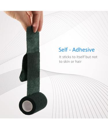Buy Self-Adhesive Cohesive Bandage - 7.5cm x 4.5m 6 Rolls for First Aid Dog Veterinary Wrap Sport & Injury Support (Dark Green) - Buy Online on GoSupps.com