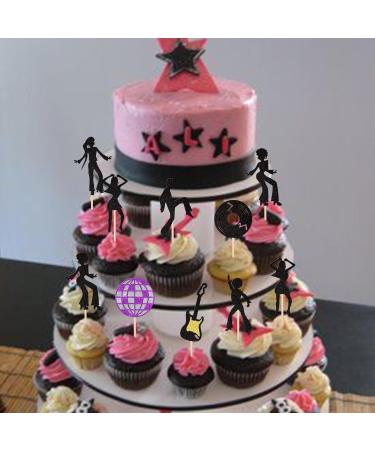 Rsstarxi 24 Pack 70's Disco Dancing Cupcake Toppers Glitter 80's Disco Dancer Cupcake Picks 70's 80's Disco Cake Decorations for Music Ball Disco Theme Wedding Birthday Party Decorations Design 1 - Buy Online on GoSupps.com