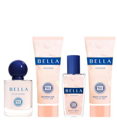 HyBrid & Company Bella Pour Femme 4Pcs Gift Set For Women 50ml-Perfume&50ml-Mist&50ml-Bodylotion&50ml-Shower Gel - Buy Online on GoSupps.com