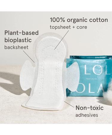 LOLA Ultra Thin Menstrual Pads with Wings  Heavy Absorbency - 32 Count - Organic Cotton Topsheet & Core  Natural Ingredients  Chlorine & Toxin Free  Powerful Leak Protection - BPA Free 16 Count (Pack of 2) Heavy - Buy Online on GoSupps.com
