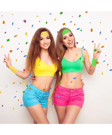 Libima 6-Piece Sweatband Set - Moisture-Wicking Headband and Wristband for Men and Women - Rose, Green, Purple, Blue, Yellow, Orange - Buy Online on GoSupps.com