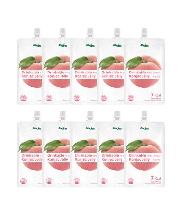 Jayone Drinkable Konjac Jelly (10 Packs of 150ml) - Healthy and Natural Weight Loss Diet Supplement Foods, 0 Gram Sugar, Low Calorie, Only 7 kcal Each Packets (Peach)