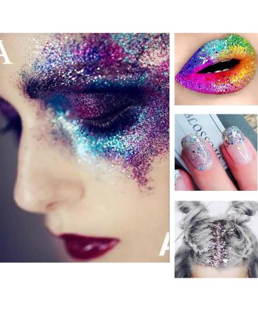 12 Colors Lvzongxin Glitter Face & Body Powder - 60ml Festival Makeup Nail & Hair Glitter for Masquerade & DIY Crafts - Buy Online on GoSupps.com