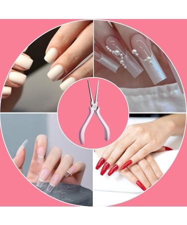 Fovolat Tweezers | Nail Shaping Pincher Nipper - Nail Pincher Nipper Nail Clamps Nail Tool for Acrylic Gel Light Pink - Buy Online on GoSupps.com