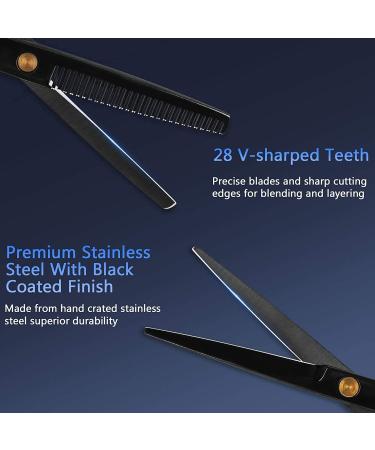 DigHealth Hair Cutting Scissors Set - 12 Pcs Professional Hairdressing Shears Kit with Thinning/Texturing Scissors, Cape, Comb, and Clips - Barber Haircut Scissor Kit for Men Women Kids - Buy Online on GoSupps.com