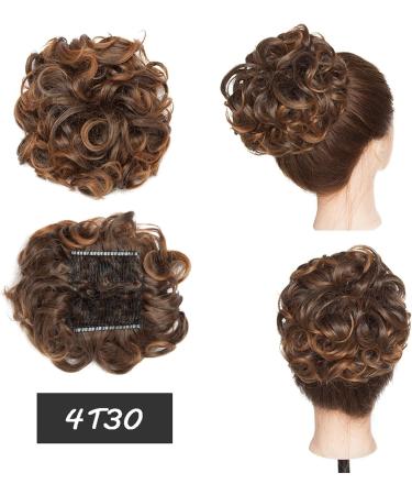 Hair Bun Hairpiece for Women Synthetic Combs Messy Bun Hair Piece Wave Curly Dish Hair Bun Extension Thick Curly Chignon Hairpiece Clip in Scrunchies Ponytail Extension for Women Hair Chignons(4T30) - Buy Online on GoSupps.com