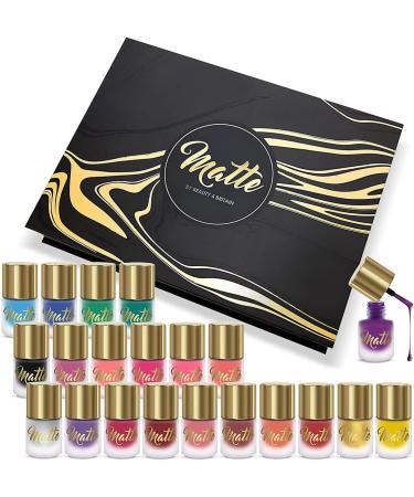 Set of 21 Matte Nail Polishes & 6 Glitter Shine Colours Display Box New - Buy Online on GoSupps.com