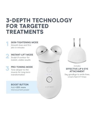 NuFACE TRINITY+ Microcurrent Facial Toning Device with Lip & Eye Attachment for Contouring Brows, Eyes, and Mouth - Buy Online on GoSupps.com