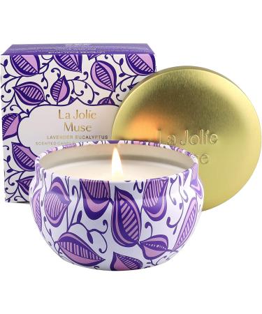 LA JOLIE MUSE Lavender Eucalyptus Scented Candle Aromatherapy Candles for Stress Relief Candle Gifts for Women Candles for Home Scented 45 Hours Lavender Eucalyptus Pack 1