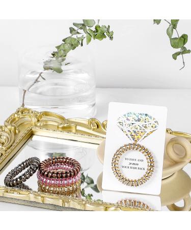 Set of 6 Pink Coil Spiral Hair Ties - Bachelorette Party Favors & Bridesmaid Gifts - Buy Online on GoSupps.com