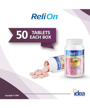 ReliOn Fruit Punch Glucose Tabs (1 Pack 50ct) - Diabetes Management - Buy Online on GoSupps.com