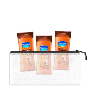 Vaseline Cocoa Glow Nourishing Lotion Travel Set - 3 Pack Bundle with 100ml Cocoa Glow Lotion & Travel Bag | Perfect Travel Size Body Lotion for Adults - Buy Online on GoSupps.com