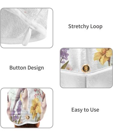 Eggs Floral Dwarf Hair Towel 2 Pack - Super Absorbent Quick Dry Hair Turbans for Women & Girls - Buy Online on GoSupps.com