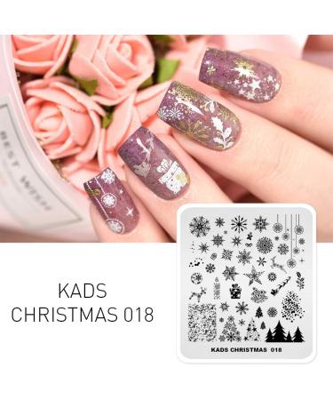 KADS Christmas Stamp Plate Image Template Nail Art Stencil - Christmas Tree Snowflake Design (CH018) - Buy Online on GoSupps.com