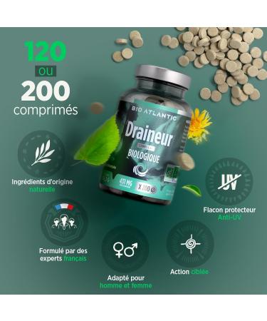 Plant Complex - Organic Drainer - 431 mg - Dandelion Artichoke Black Radish Linden Sapwood - 200 Tablets - Buy Online on GoSupps.com