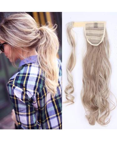 Sego ponytail clip in ponytail extension hair extension braid hair piece wavy wavy like real hair sandy blonde & blond bleaching wavy-17 "(43cm) 90g 43 cm wavy-sandy blonde & blonde bleach