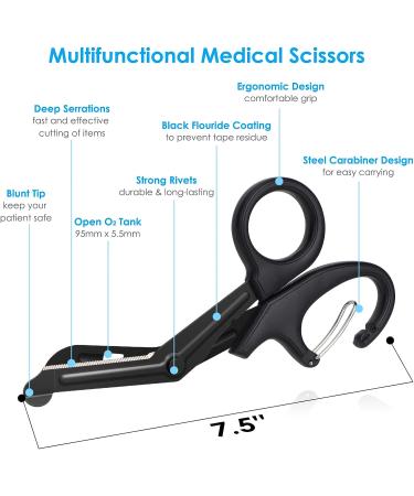 GRICARE Trauma Shears 7.5 - Premium Fluoride-Coated Medical Scissors for Nurses & EMTs - Buy Online on GoSupps.com