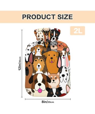 Hot Water Bottles with Doodle Dogs Cover - 2L Pain Relief & Bed Warmer for Neck & Shoulder - Buy Online on GoSupps.com