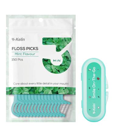 Y-Kelin Dental Floss-150 Pcs Dental Floss Toothpick with Storage Box Teeth Stick Tooth Picks Floss Picks Teeth Cleaning